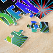 Voornaam "KADEN", geun "HAPPY BIRTHDAY" Legpuzzel (Zijkant)