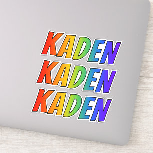 Voornaam "KADEN" met de Kleuring van de Regenboog Sticker