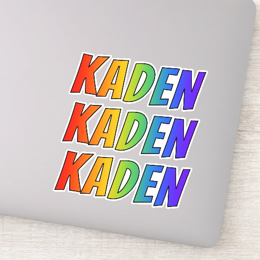 Voornaam "KADEN" w/ Fun Rainbow Coloring Sticker (Detail)