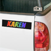 Voornaam "KAREN": Fun Rainbow-kleuren Bumpersticker (Op Truck)
