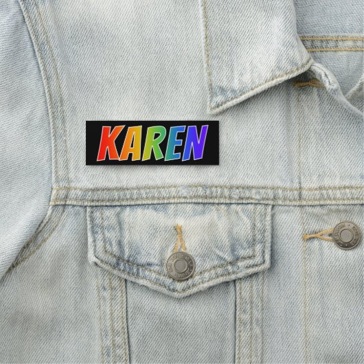 Voornaam "KAREN": Fun Rainbow-kleuren Naamplaatje (In situ)