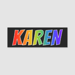 Voornaam "KAREN": Fun Rainbow-kleuren Naamplaatje