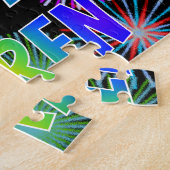 Voornaam "KAREN", geun "HAPPY BIRTHDAY" Legpuzzel (Zijkant)