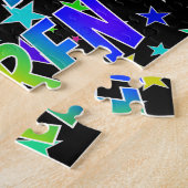 Voornaam "KAREN", geun "HAPPY BIRTHDAY" Legpuzzel (Zijkant)