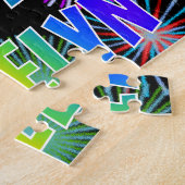 Voornaam "KATELYN", geun "HAPPY BIRTHDAY" Legpuzzel (Zijkant)