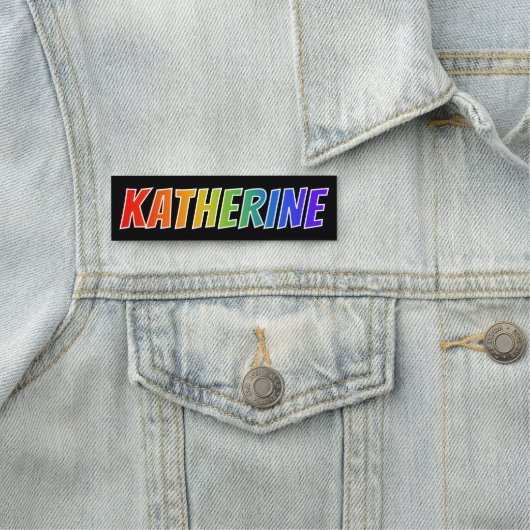 Voornaam "KATHERINE": Fun Rainbow-kleuren Naamplaatje (In situ)