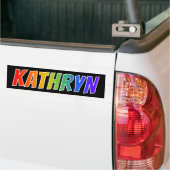 Voornaam "KATHRYN": Leuke Regenboog Kleur Bumpersticker (Op Truck)