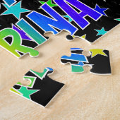 Voornaam "KATRINA", geun "HAPPY BIRTHDAY" Legpuzzel (Zijkant)