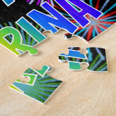 Voornaam "KATRINA", geun "HAPPY BIRTHDAY" Legpuzzel (Zijkant)