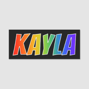 Voornaam "KAYLA": Fun Rainbow-kleuren Naamplaatje