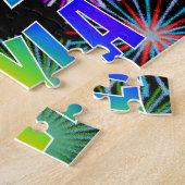 Voornaam "KAYLA", geun "HAPPY BIRTHDAY" Legpuzzel (Zijkant)