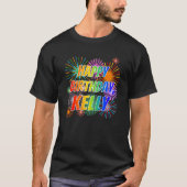 Voornaam "KELLY", geun "HAPPY BIRTHDAY" T-shirt (Voorkant)