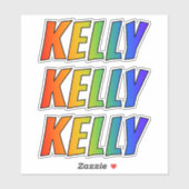 Voornaam "KELLY" w/ Fun Rainbow Coloring Sticker (Vel)
