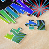 Voornaam "KEVIN", geun "HAPPY BIRTHDAY" Legpuzzel (Zijkant)