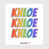 Voornaam "KHLOE" w / Fun Rainbow Coloring Sticker (Vel)