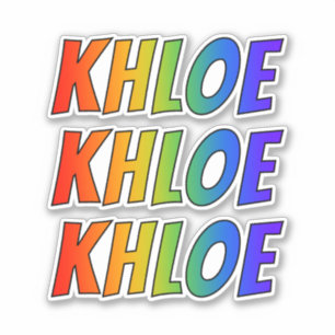 Voornaam "KHLOE" w / Fun Rainbow Coloring Sticker