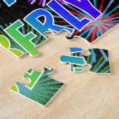 Voornaam "KIMBERLY", geun "HAPPY BIRTHDAY" Legpuzzel (Zijkant)