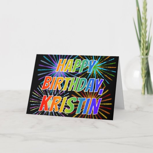 Voornaam "KRISTIN" Fun "HAPPY BIRTHDAY" Kaart (Voorkant)