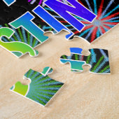 Voornaam "KRISTIN", geun "HAPPY BIRTHDAY" Legpuzzel (Zijkant)