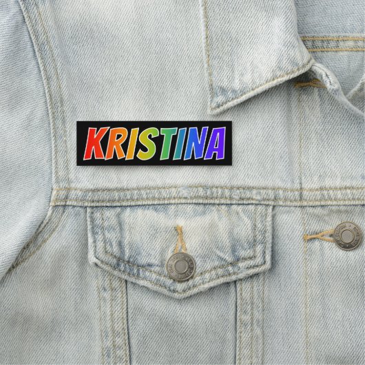 Voornaam "KRISTINA": Fun Rainbow-kleuren Naamplaatje (In situ)