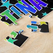 Voornaam "KRISTINA", geun "HAPPY BIRTHDAY" Legpuzzel (Zijkant)