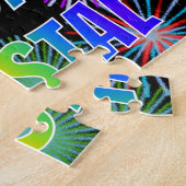 Voornaam "KRYSTAL", geun "HAPPY BIRTHDAY" Legpuzzel (Zijkant)