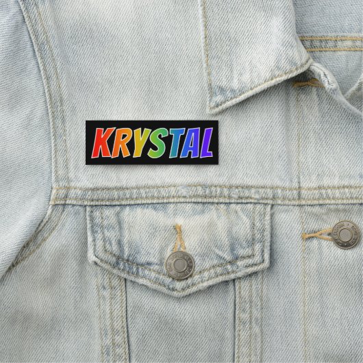 Voornaam "KRYSTAL": vun regenboogkleuren Naamplaatje (In situ)