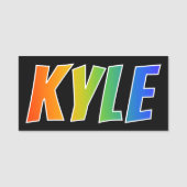 Voornaam "KYLE": Fun Rainbow-kleuren Naamplaatje (Voorkant)