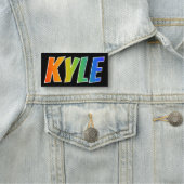 Voornaam "KYLE": Fun Rainbow-kleuren Naamplaatje (In situ)