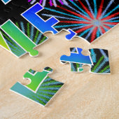 Voornaam "KYLE", geun "HAPPY BIRTHDAY" Legpuzzel (Zijkant)