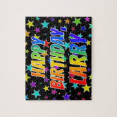Voornaam "LARRY", geun "HAPPY BIRTHDAY" Legpuzzel (Verticaal)