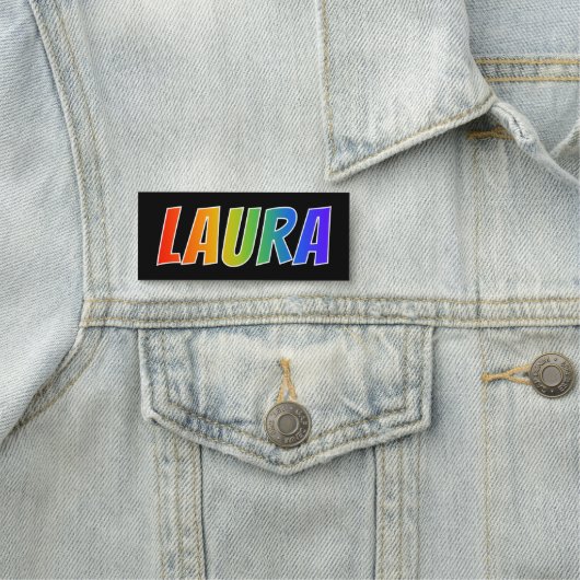 Voornaam "LAURA": Fun Rainbow-kleuren Naamplaatje (In situ)
