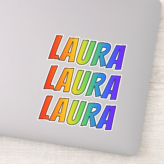 Voornaam "LAURA" w / Fun Rainbow Coloring Sticker (Detail)