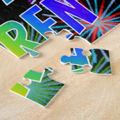 Voornaam "LAUREN", geun "HAPPY BIRTHDAY" Legpuzzel (Zijkant)