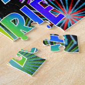 Voornaam "LAURIE", vun "HAPPY BIRTHDAY" Legpuzzel (Zijkant)