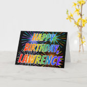 Voornaam "LAWRENCE" Fun "HAPPY BIRTHDAY" Kaart (Gele Bloem)