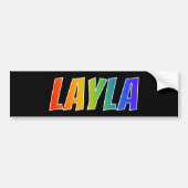 Voornaam "LAYLA": Fun Rainbow-kleuren Bumpersticker (Voorkant)