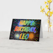 Voornaam "LEO" Fun "HAPPY BIRTHDAY" Kaart (Gele Bloem)
