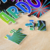 Voornaam "LEONARDO", geun "HAPPY BIRTHDAY" Legpuzzel (Zijkant)