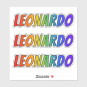 Voornaam "LEONARDO" w / Fun Rainbow Coloring Sticker (Vel)