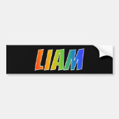 Voornaam "LIAM": Fun Rainbow Coloring Bumpersticker (Voorkant)