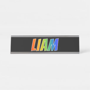 Voornaam "LIAM": Fun Rainbow-kleuren Bureau Naambordje