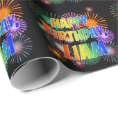 Voornaam "LIAM", geun "HAPPY BIRTHDAY" Cadeaupapier (Rol Hoek)