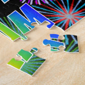 Voornaam "LIAM", geun "HAPPY BIRTHDAY" Legpuzzel (Zijkant)