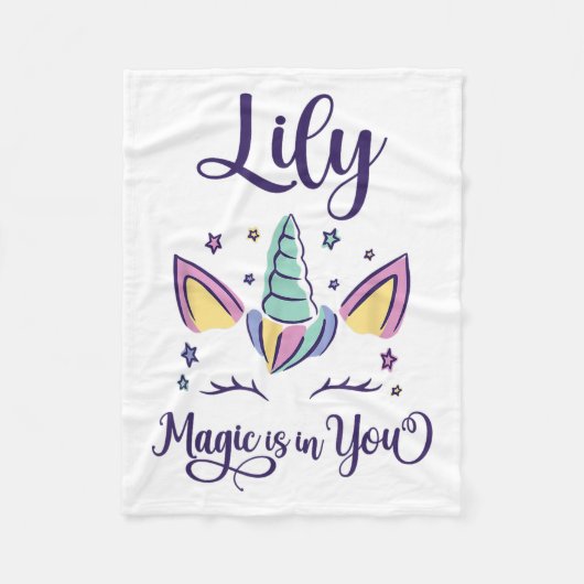 Voornaam Lily D Lily Fleece Deken (Voorkant)