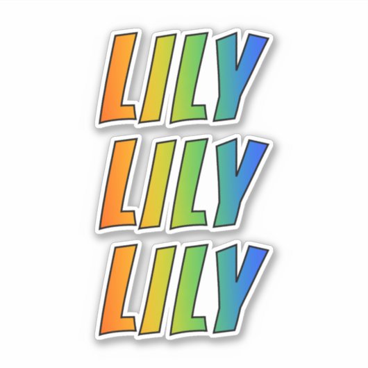 Voornaam "LILY" w / Fun Rainbow Coloring Sticker (Voorkant)