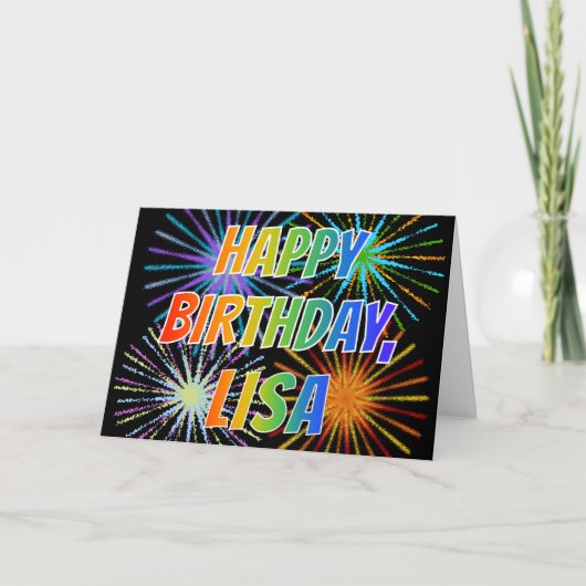 Voornaam "LISA" Fun "HAPPY BIRTHDAY" Kaart (Voorkant)