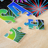 Voornaam "LISA", gefingeerd "HAPPY BIRTHDAY" Legpuzzel (Zijkant)