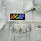 Voornaam "LOGAN": Fun Rainbow-kleuren Naamplaatje (In situ)