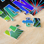 Voornaam "LOGAN", geun "HAPPY BIRTHDAY" Legpuzzel (Zijkant)